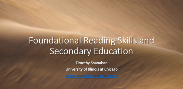 Foundational Reading Skills and Secondary Education