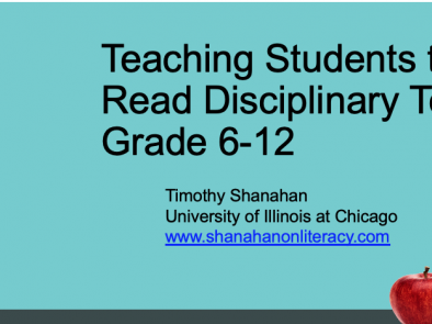 Teaching Students to Read Disciplinary Texts, Grades 6-12